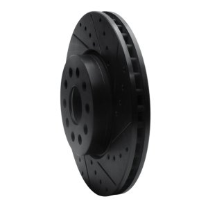 Cadillac CT6 Brake Rotor (1) - Front Right - R1 Concepts - Drilled & Slotted - Black - `14-`20